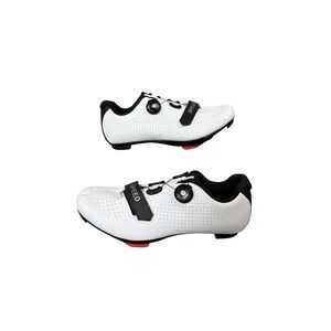 SPEED Road Cycling Shoes Mens 10.5 EU 44 White 3-Bolt Cleats Clipless Dial